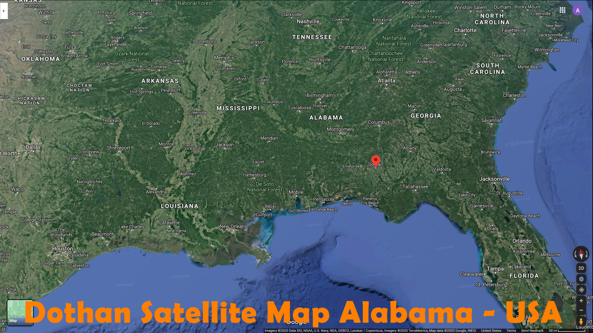 Dothan Satellite Map Alabama   USA